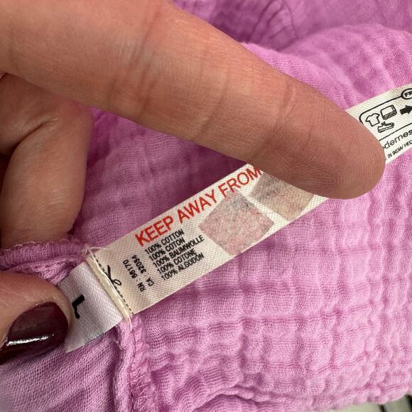 Anthropologie Kallie Gauzy Tiered Maxi Dress Size L Pink Oversized Flowy Cotton - Picture 9 of 9